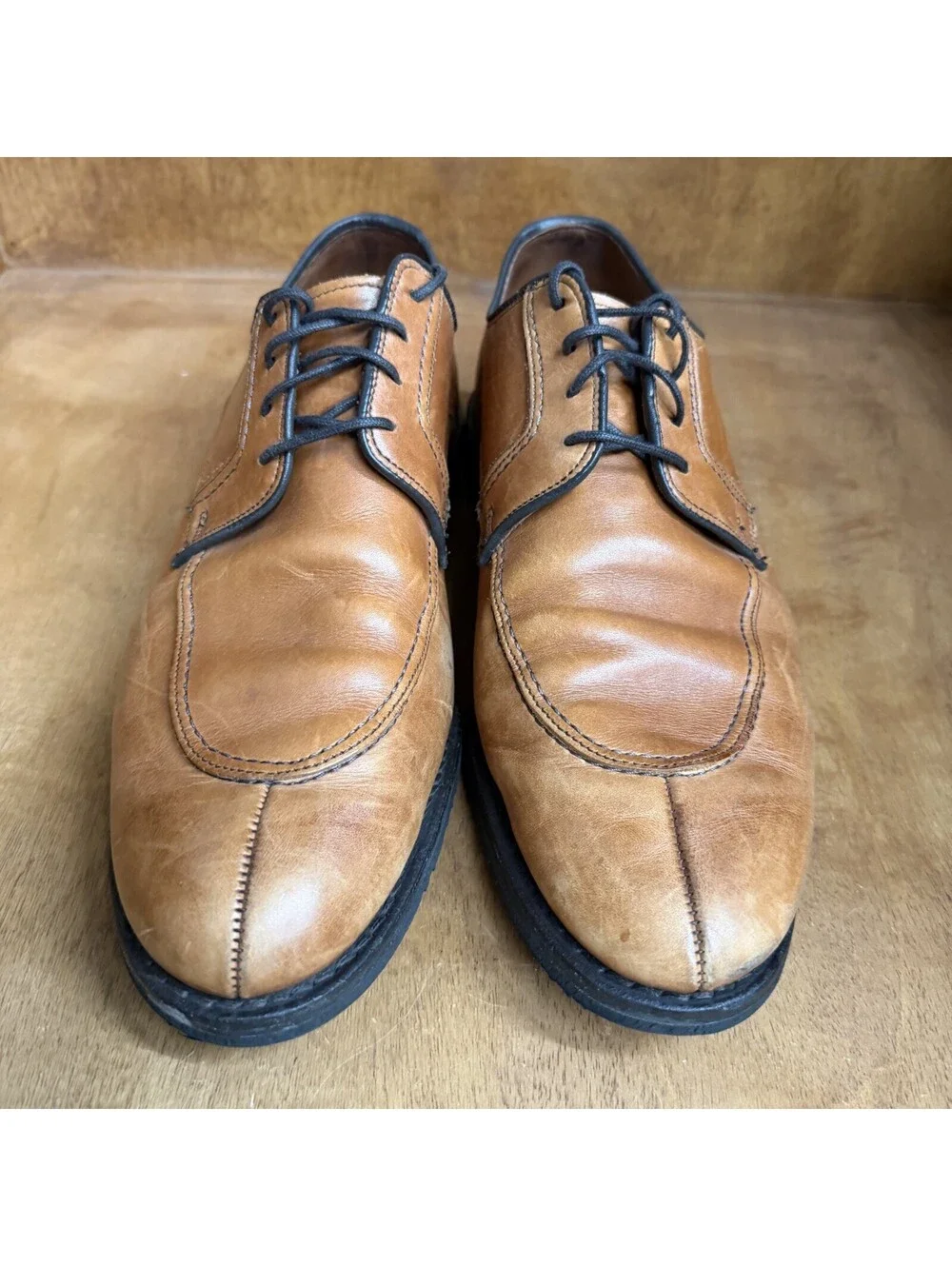Allen Edmonds Malone Shoes Mens 11 D Brown Leather Split Toe Casual Derby USA